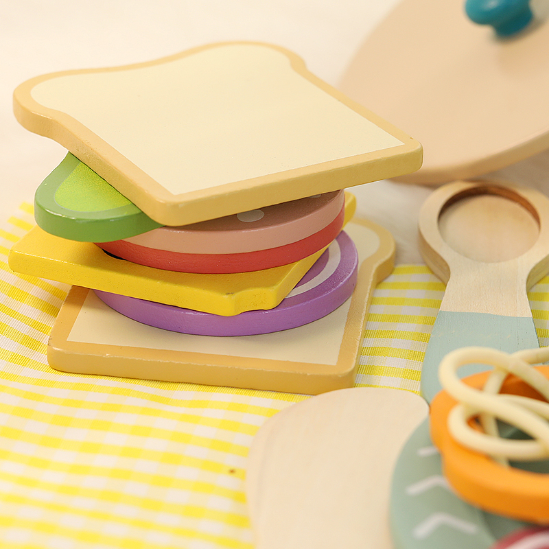 Brinquedos de cozinha de simulação de madeira para crianças, brinquedos educativos para educação infantil, panelas panela cozinhar fingir jogar, comida, dramatização