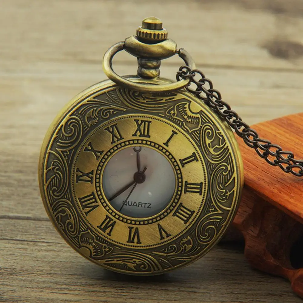 Vintage Hollow Dial Steampunk ควอตซ์นาฬิกาพ็อกเก็ตนาฬิกาจี้ของขวัญรอบ Dial คู่ควอตซ์นาฬิกาสําหรับผู้ชายผู้หญิง