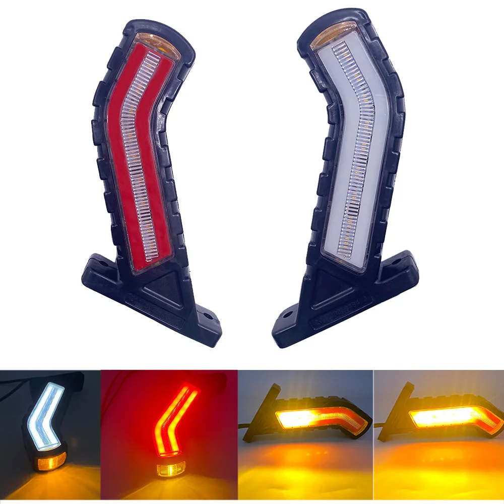 Luces LED de posición lateral para coche, lámpara Universal de señales de giro fluidas, para SUV, furgonetas, camiones, autocaravanas, autobuses, barcos, remolques y camiones, 2 piezas/4 piezas, 12V y 24V