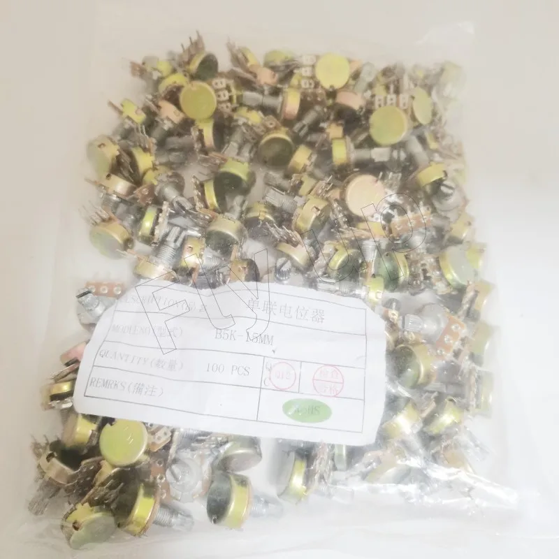 100 Stück WH148 Linearpotentiometer 15 mm Welle mit Muttern und Unterlegscheiben 3-polig WH148 B1K B2K B5K B10K B20K B50K B100K B250K B500K B1M