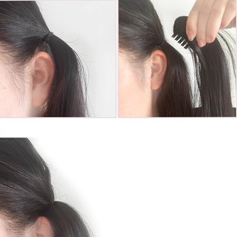 Extensiones de cabello de conejo de orejas de Lop simuladas, cola de caballo trenzada larga y esponjosa, grabber, peluca con clip, 45cm, 1 unidad