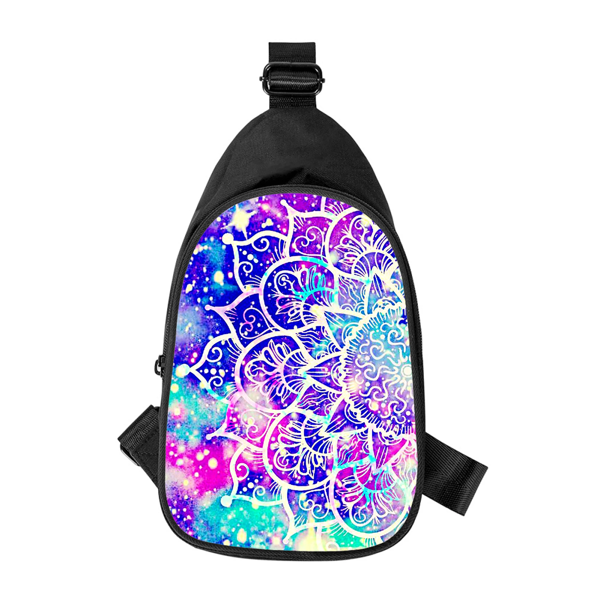 Mandala flower totem art Print New Men Cross Chest Bag Diagonally Women Shoulder Bag Husband School Waist Pack Male chest pack