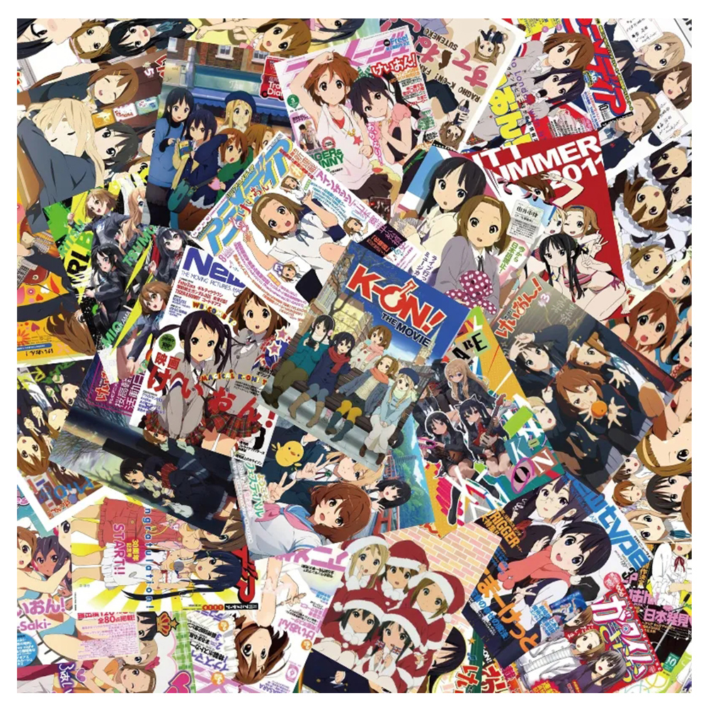¡10/30/60 Uds lindo Anime K-ON! pegatinas de póster dibujos animados Kawaii chica calcomanía Graffiti DIY cuaderno guitarra diario coche pegatina impermeable