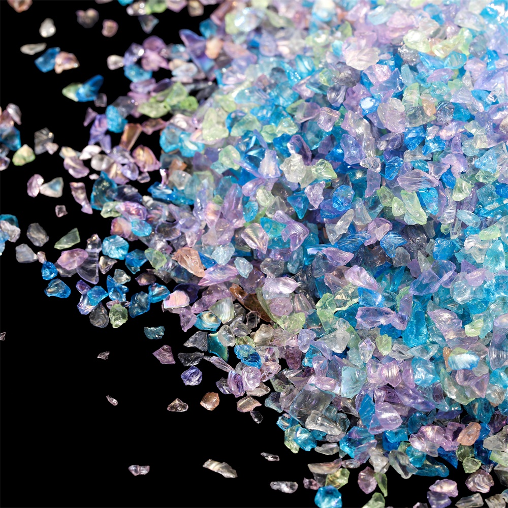 20/50g de vidro esmagado pedra irregular cristal cascalho enchimento para diy resina cola epoxy molde enchimento artesanato decorativo arte do prego enchimento