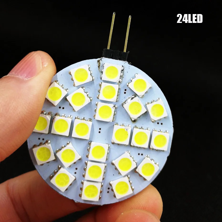 Der niedrigste Preis G4 LED-Glühbirne mit runder Dunstabzugshaube, 12 V, SMD5050, 6/9/12/24 LEDs, LED-Bootslicht, weiß/warmweiß