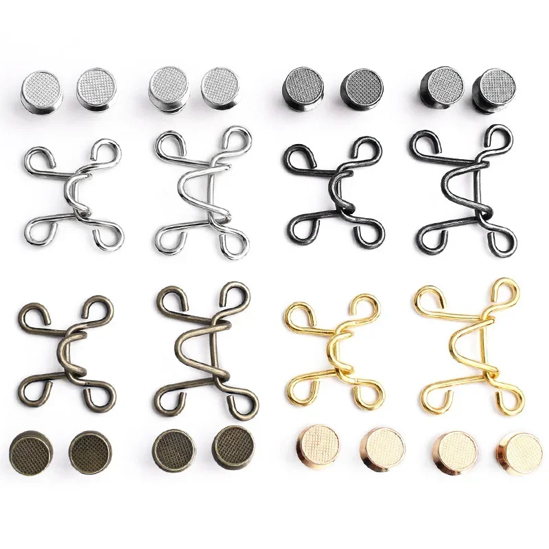 5/1Set Extender Button Adjustable Waist Buckle Set Jean Button Pins Perfect Fit Instant for Tighten Waist Jeans No Sewing Button