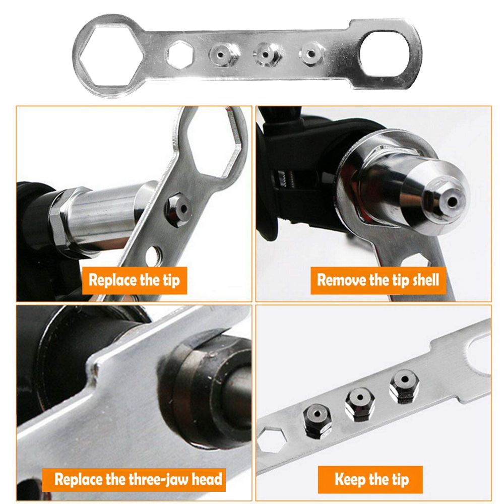 Adapter für elektrische Niet pistolen mit Nietkopf-und Griffs chl üssel mit 2.4/3.2/4.0/4,8mm Durchmesser