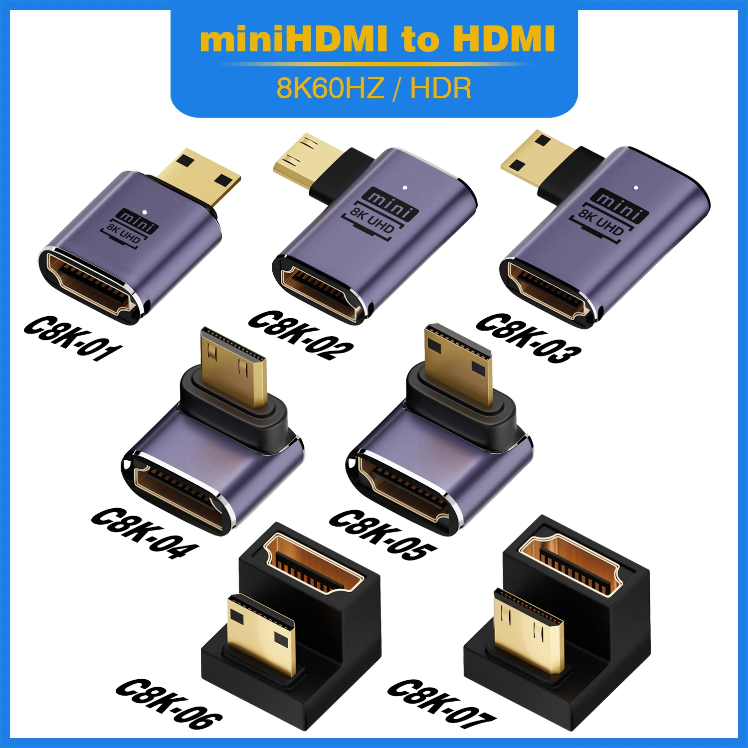   Convertitore mini micro hdmi a HDMI 2.1 48Gpbs 8K60HZ 4K120HZ per proiettore HDTV PS4 PS5 PC portatile