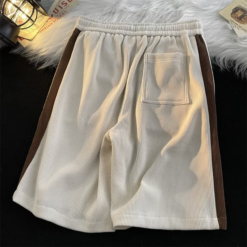 2023 sommer Casual y2k Shorts Für Männer Amerikanischen Retro Lose Gerade Kurze Hosen Mode Streifen Kontrast Farbe gym shorts