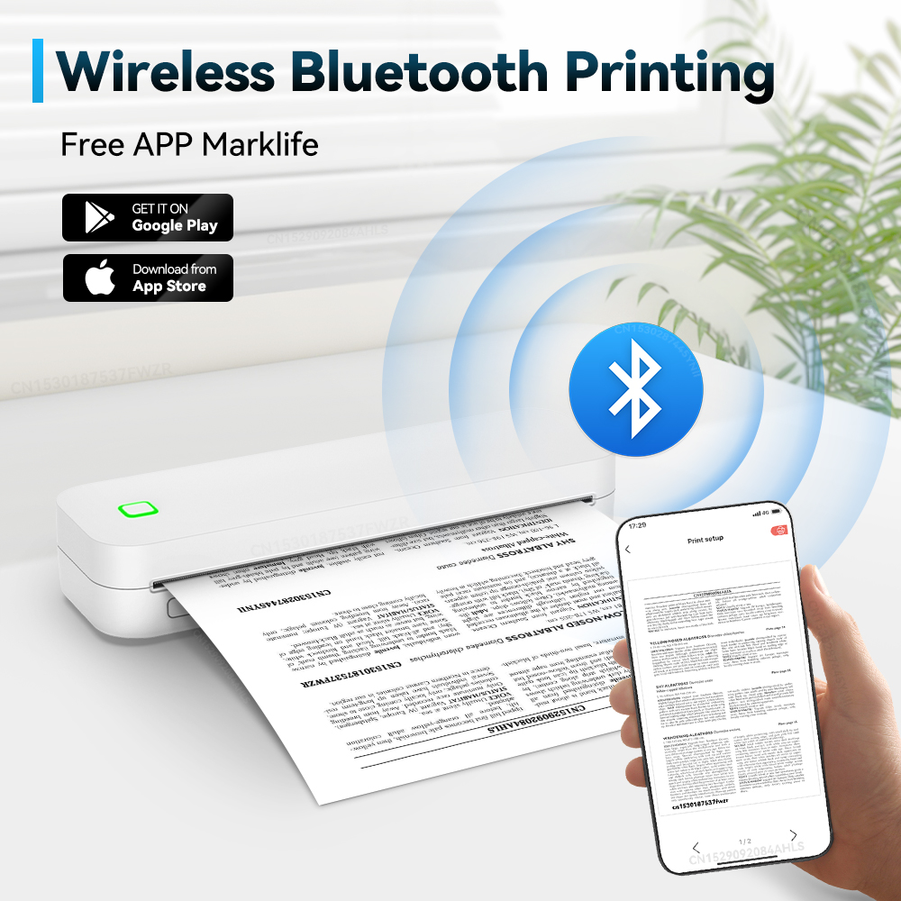 Tragbarer a4 Thermo drucker Inkless Bluetooth Foto PDF Dokumenten drucker Memo Note Tattoo Druck Wireless Tattoo Schablonen drucker