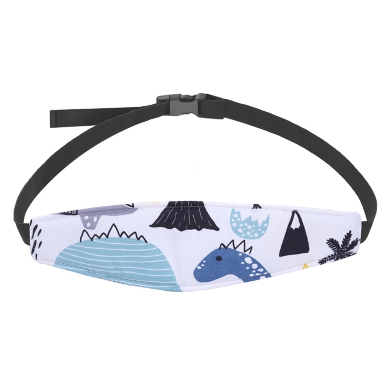Baby Carseat Adjustable Head Support Neck Relief Head Strap Prevent Braking Shock Elastic Bands Toddler Cartoon Headrest