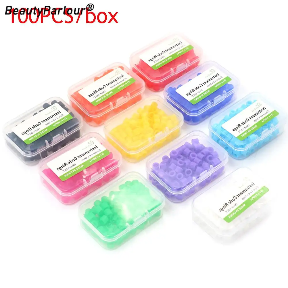 100PCS/box Multi-Color Silicone Dental Instrument Color Code Rings Autoclavable Disinfection Orthodontic Circle Universal