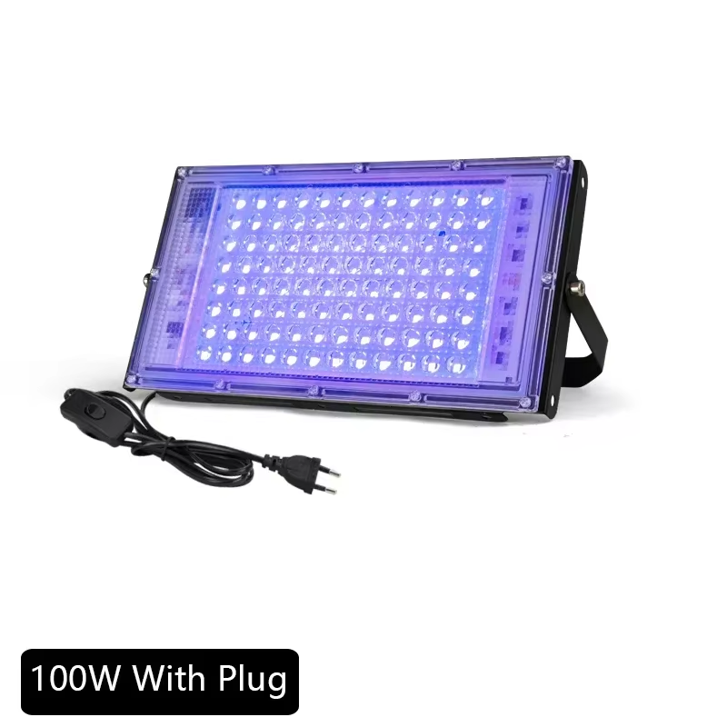 UV Led Flood Light 50W 100W 150W 220V Outdoor Floodlight 395nm 400nm Ultraviolet Fluorescent Stage Lamp LED Stage Blacklight