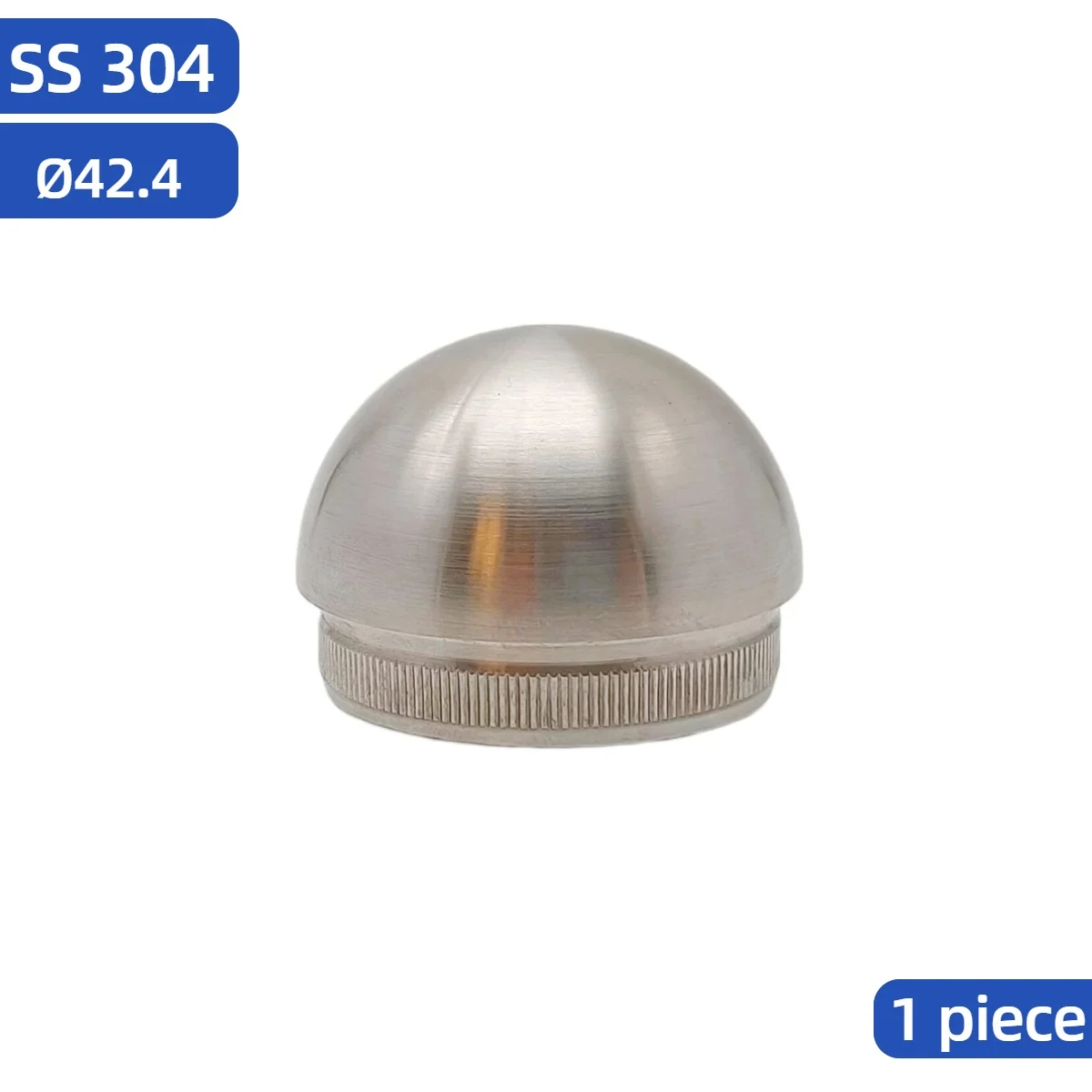 304 aço inoxidável 42.4mm corrimão da escada balaustrada varanda bola forma corrimão tampa final