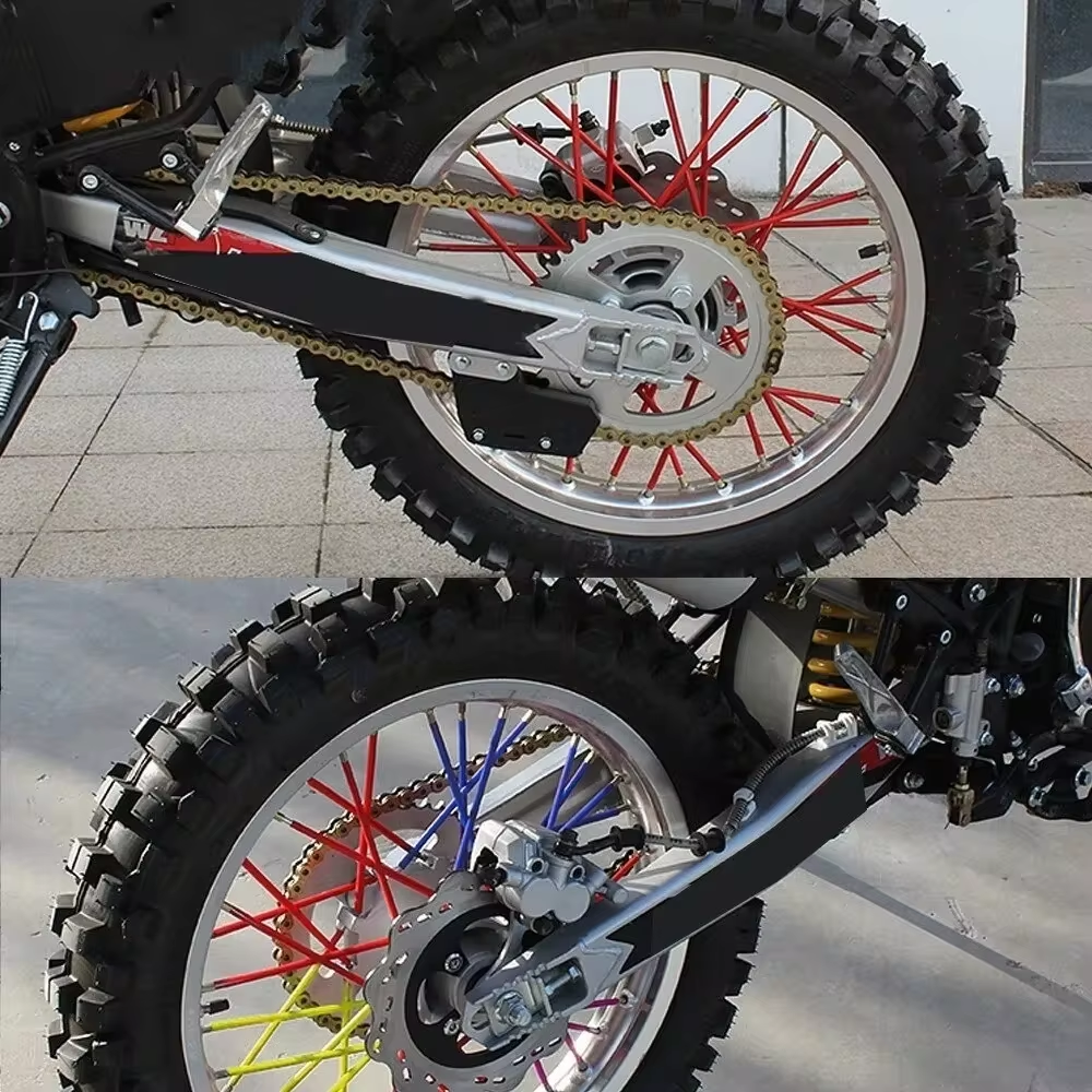 72 stuks motorfiets wiel spaakbeschermer wraps velgen huid trim covers pijp voor motorcross fiets coole accessoires