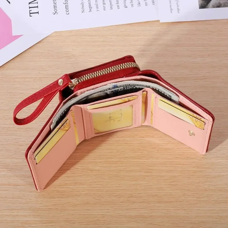Monedero de amor bordado a la moda para hombre, tarjetero triple, billetera con múltiples ranuras para tarjetas, 1 ud.