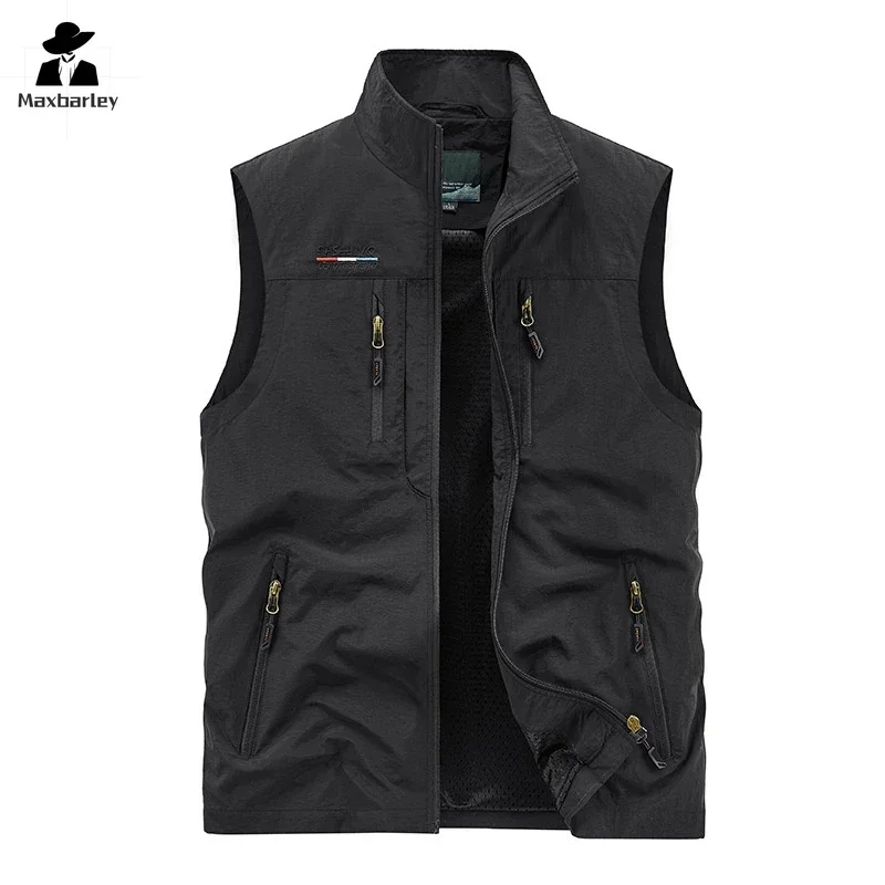 Ärmellose Jacke Weste Herren 2024, Sommer-Cargo-Kletter-Jagdweste, Outdoor-Fotograf, Angelweste, Camping-Arbeitskleidung