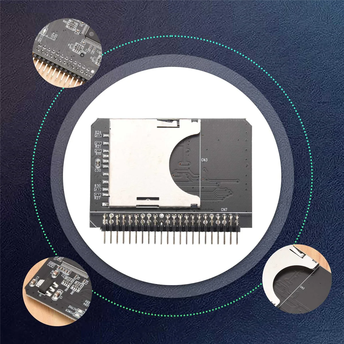 BABQ Notebook Scheda di memoria digitale SD/SDHC/SDXC/MMC da 2,5 pollici a IDE 44 pin Adattatore maschio Convertitore SD 3.0 Scheda adattatore disco rigido