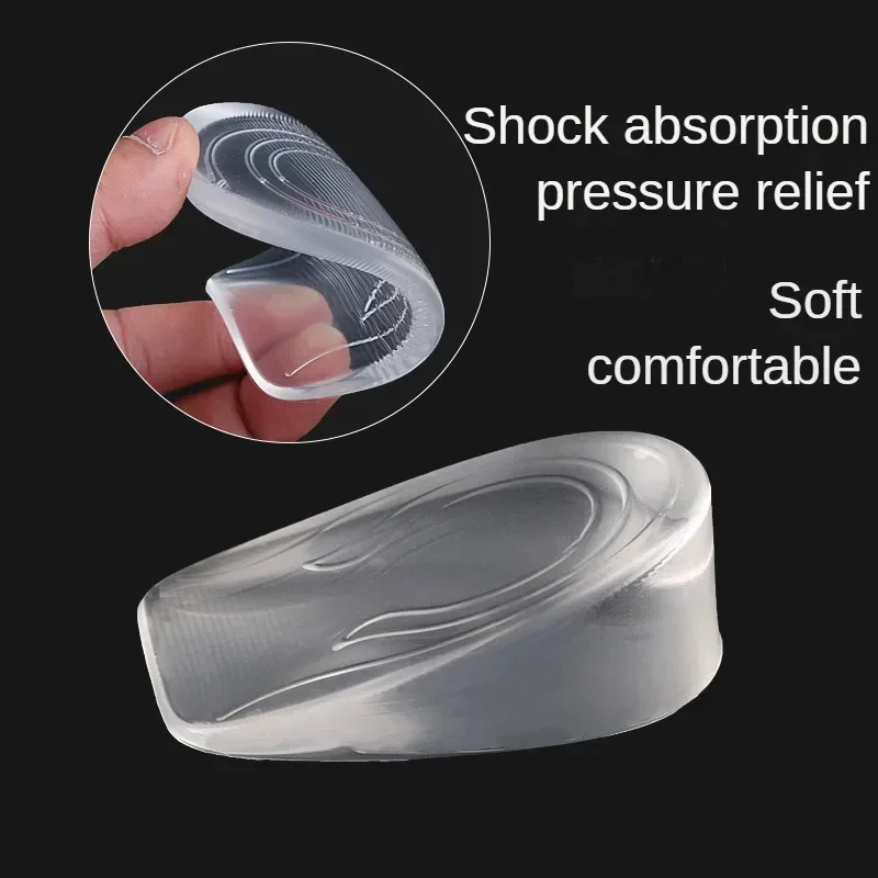 1CM 3CM Invisible Height Increase Insoles Silicone Gel Heel Lifting Inserts Transparent Foot Care Protector Elastic Shoe Inserts