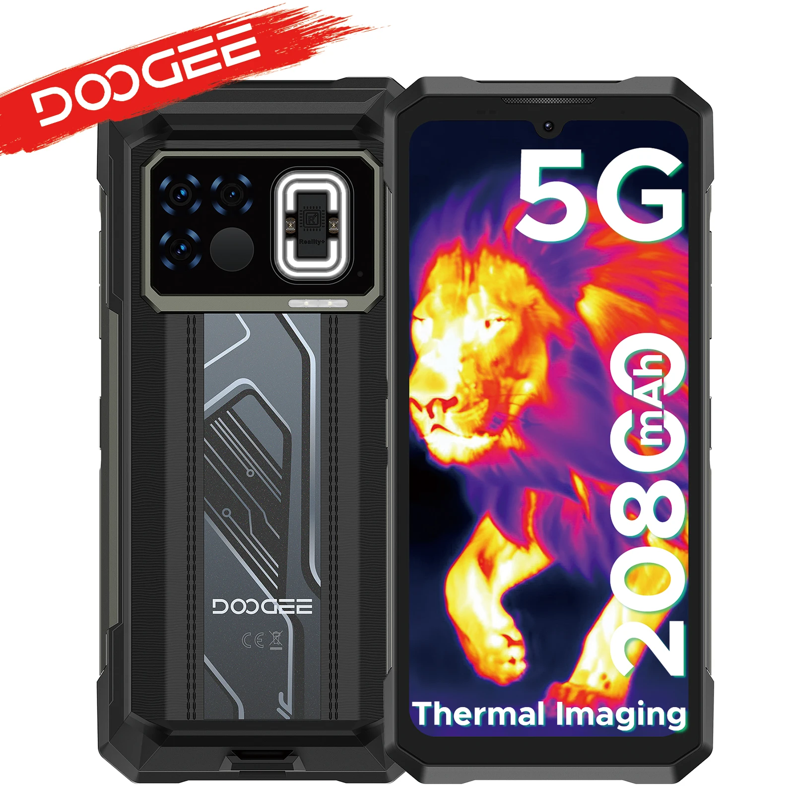Weltpremiere DOOGEE Fire 6 Max 5G Robustes Telefon, Abmessung 7050, Wärmebildgebung, 6,72 Zoll, Dual-Taschenlampe, 20800 mAh Akku, Mobiltelefon