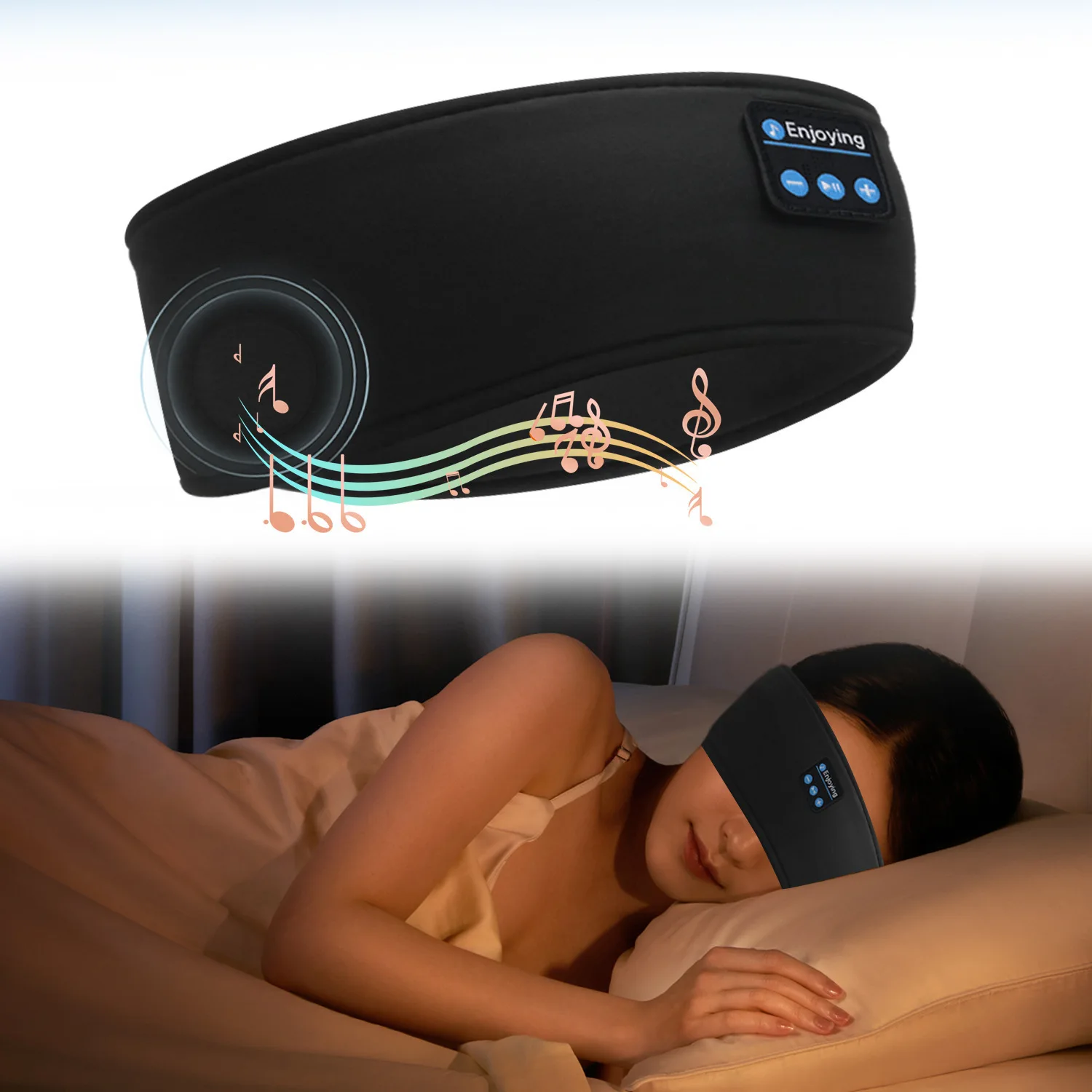 Draadloze Bluetooth Slapen Hoofdband Fone Oortelefoon Sport Zweetband Slaapband Headset Muziek Zacht Elastisch Oogmasker Hoofdtelefoon