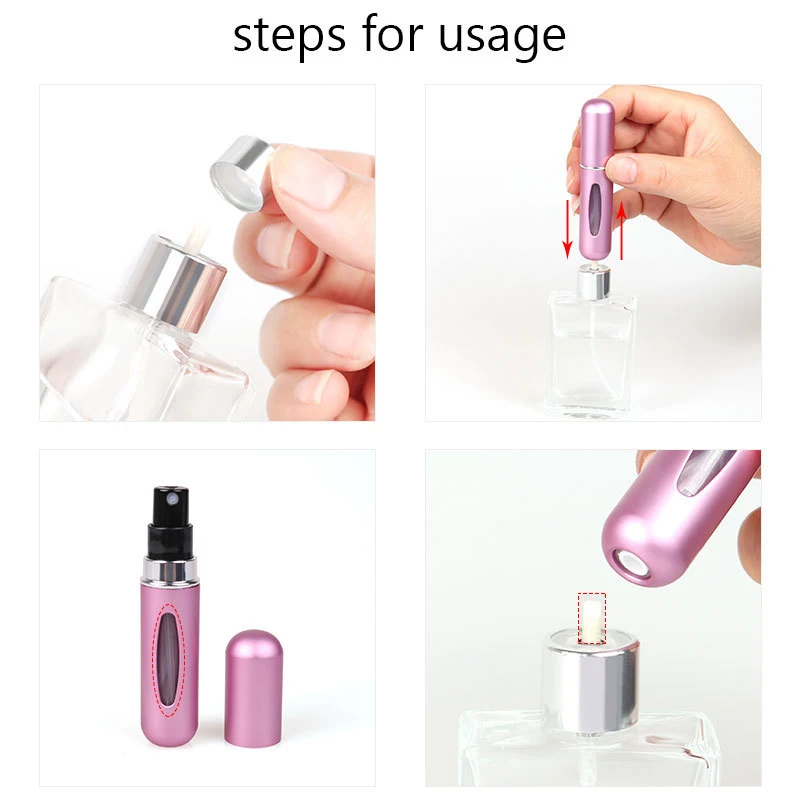 Portable Travel Perfume Bottle 5ml High-end Bottom Fill Liquid Container Cosmetics Spray Bottle Press Head Wholesale Sub-bottles