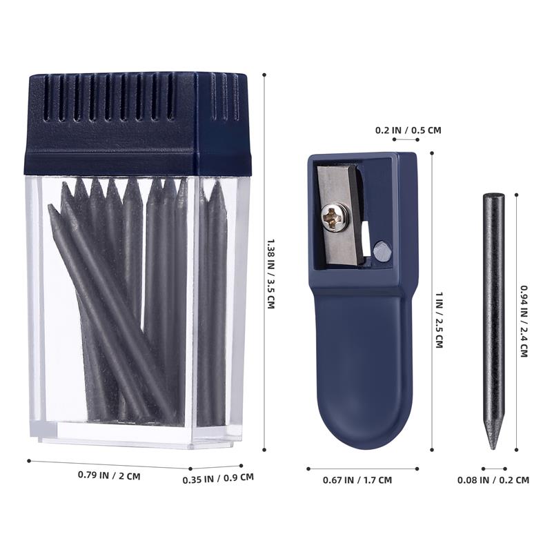 1 set di cancelleria per matita sostitutiva con nucleo di bussola da 2 mm con temperamatite per studenti, strumenti di disegno, bussole