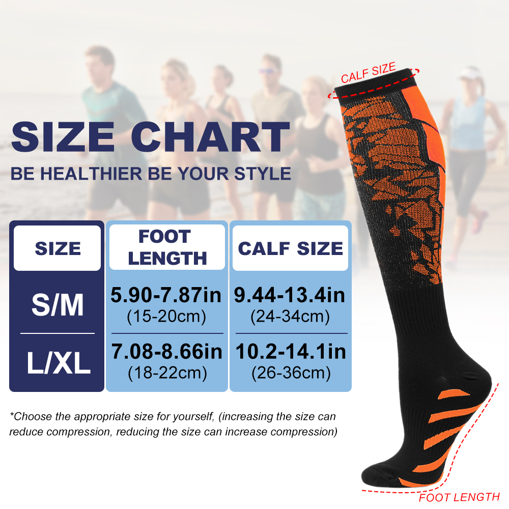 1 par de calcetines deportivos de compresión para mujeres y hombres, calcetines de soporte para pantorrilla para correr, enfermeras, vuelo, embarazo, circulación atlética