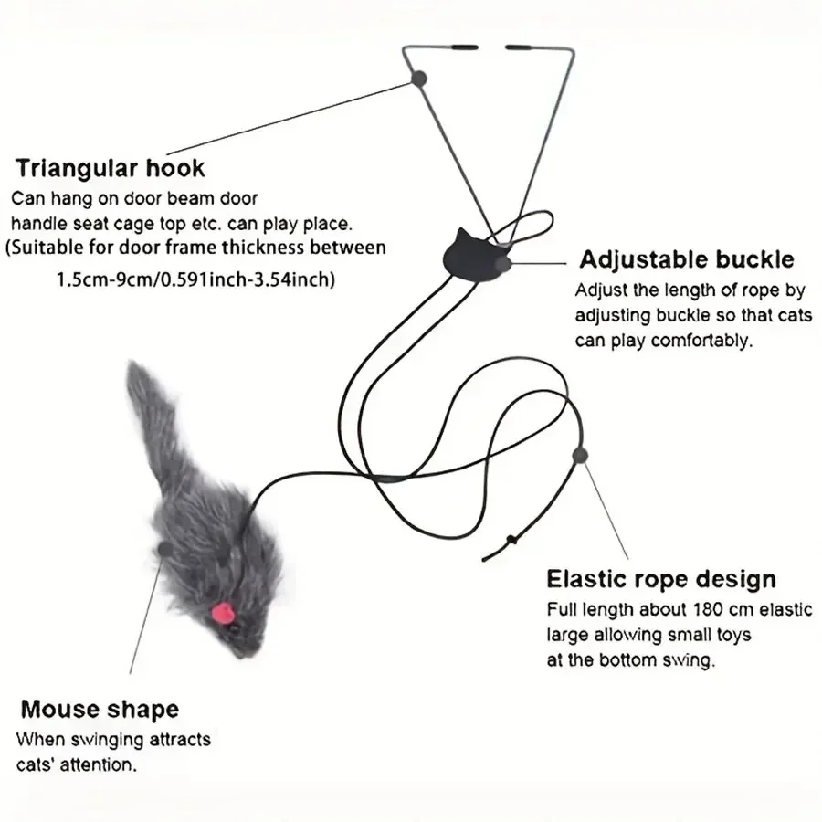 Simulatie Muis Katten Speelgoed Grappig Zelf-hey Hangende Deur Intrekbare Katten Stok Krastouw Muis Kat Interactief Speelgoed Kat Benodigdheden
