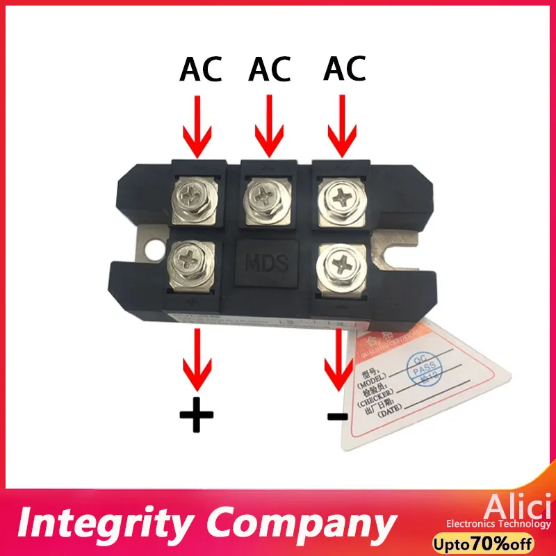 MDS150A1600V Three phase rectifier bridge 12V 24V 36V 48V 220V 480V 600V AC-DC high-power module 150Amp 1600V