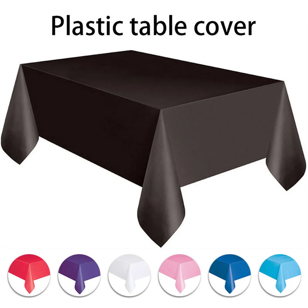 Cubierta rectangular de plástico grande para mesa, paño de limpieza para fiesta, rojo, blanco, negro, mantel, cumpleaños, boda, navidad
