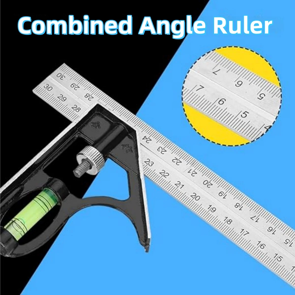 Strumento di misurazione del righello da carpentiere quadrato combinato in acciaio inossidabile Strumento quadrato quadrato per incorniciatura di piccioni, scale, coperture