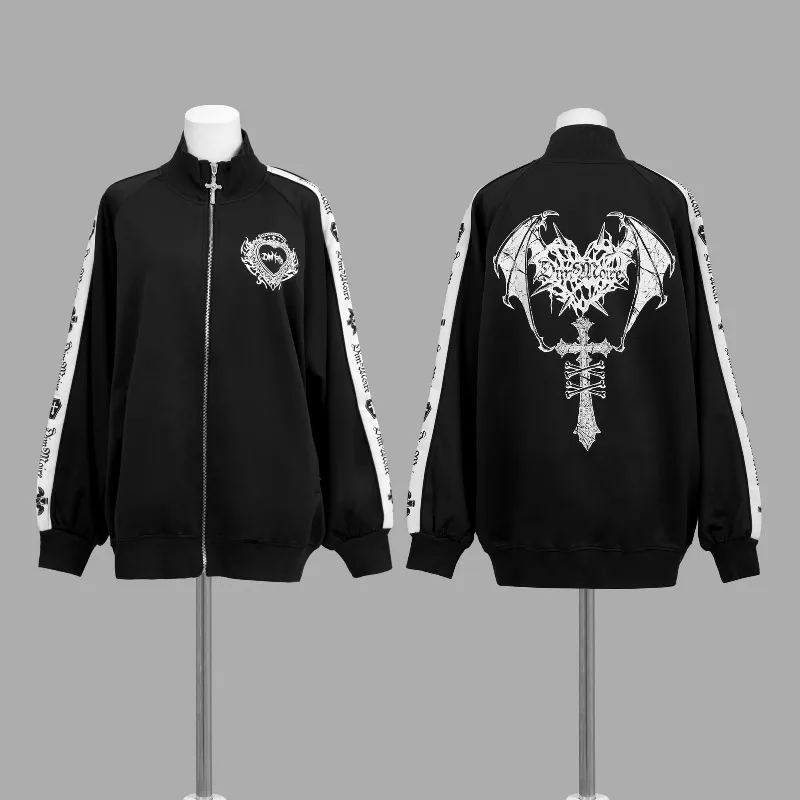 Subcultura Retro, diseño personalizado, Street Rock, Hip-hop, serie Darkly, otoño, nuevas chaquetas diarias holgadas y versátiles, ropa con cremallera