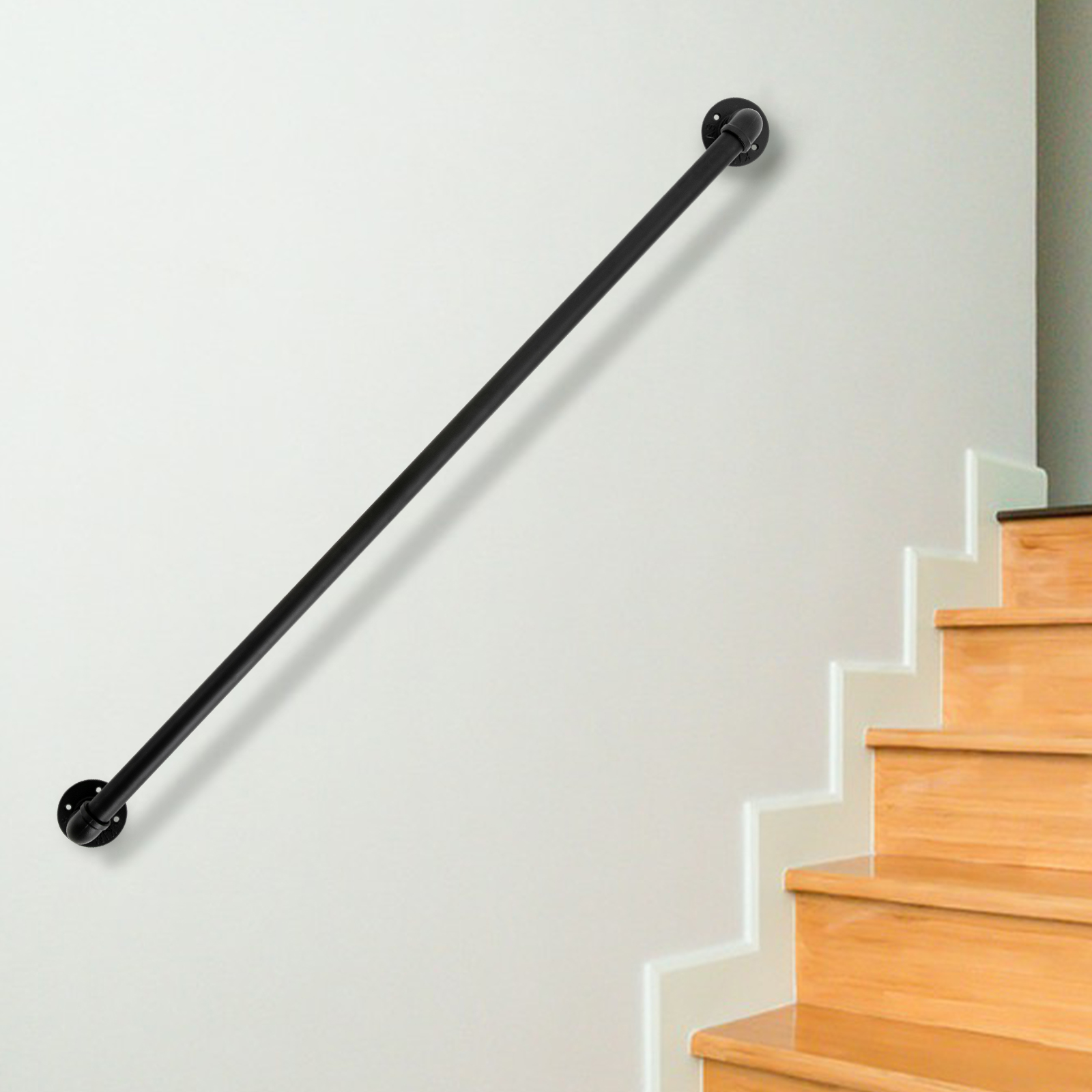 4FT Black Metal Staircase Handrail Industrial Hand Rail