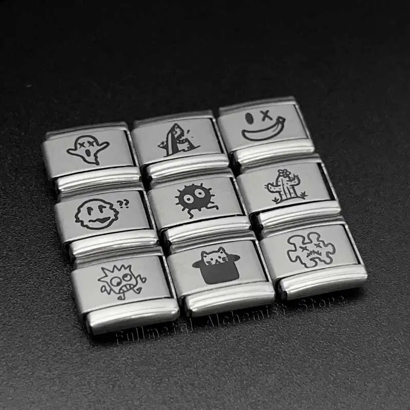 イタリアブレスレットステンレス鋼モジュール 9 ミリメートルパーソナライズされたジュエリーチェーンミニマリストラインパターンかわいい面白いカスタム男性のための