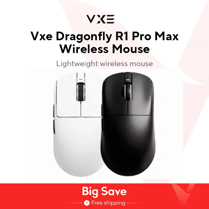 Vxe Dragonfly Mouse sem fio do jogo, R1 Pro Max, R1 SE, Peso leve, Paw3395 Nordic52840, 2kHz, Velocidade inteligente X, Fps de atraso baixo, Presente