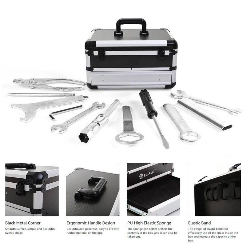 Tool Box Aluminium Equipment Case Protable Toolbox for Mechanic Large Capacity Suitcase Hard Case Storage Box with Drawers