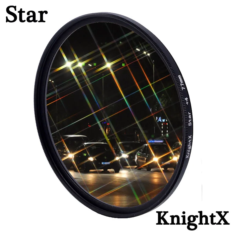 KnightX Effects Star Filter Line 52 mm 55 mm 58 mm 67 mm 77 mm Kameraobjektivfilter für Canon Eos Sony Nikon Fotofotografie