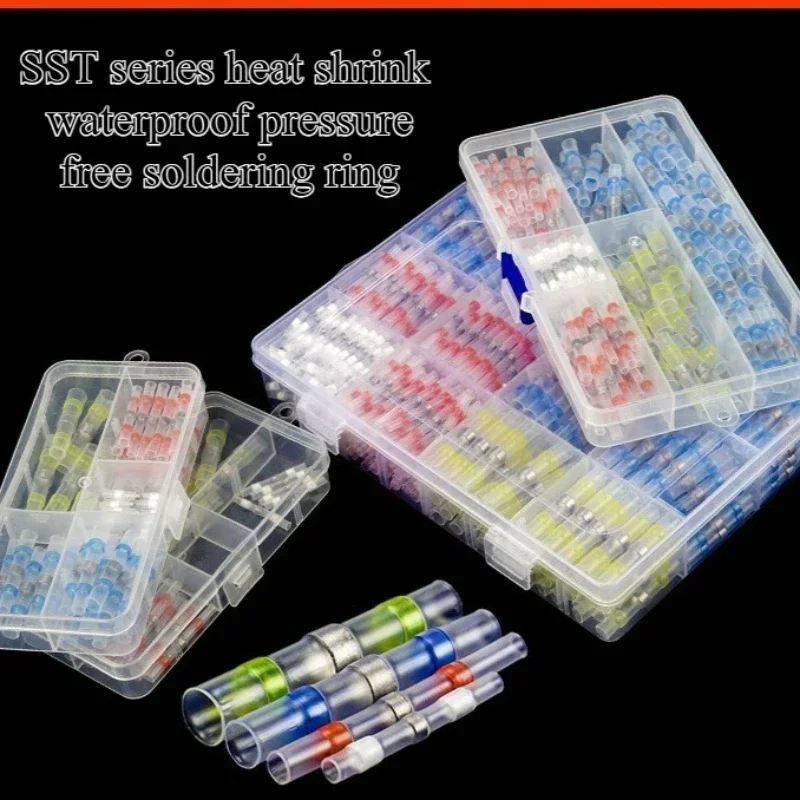 20-100Pcs Waterproof Heat Shrink Tube with Solder Insulated Electrical Wire Terminal Butt Splice Solder Electric Connector Set