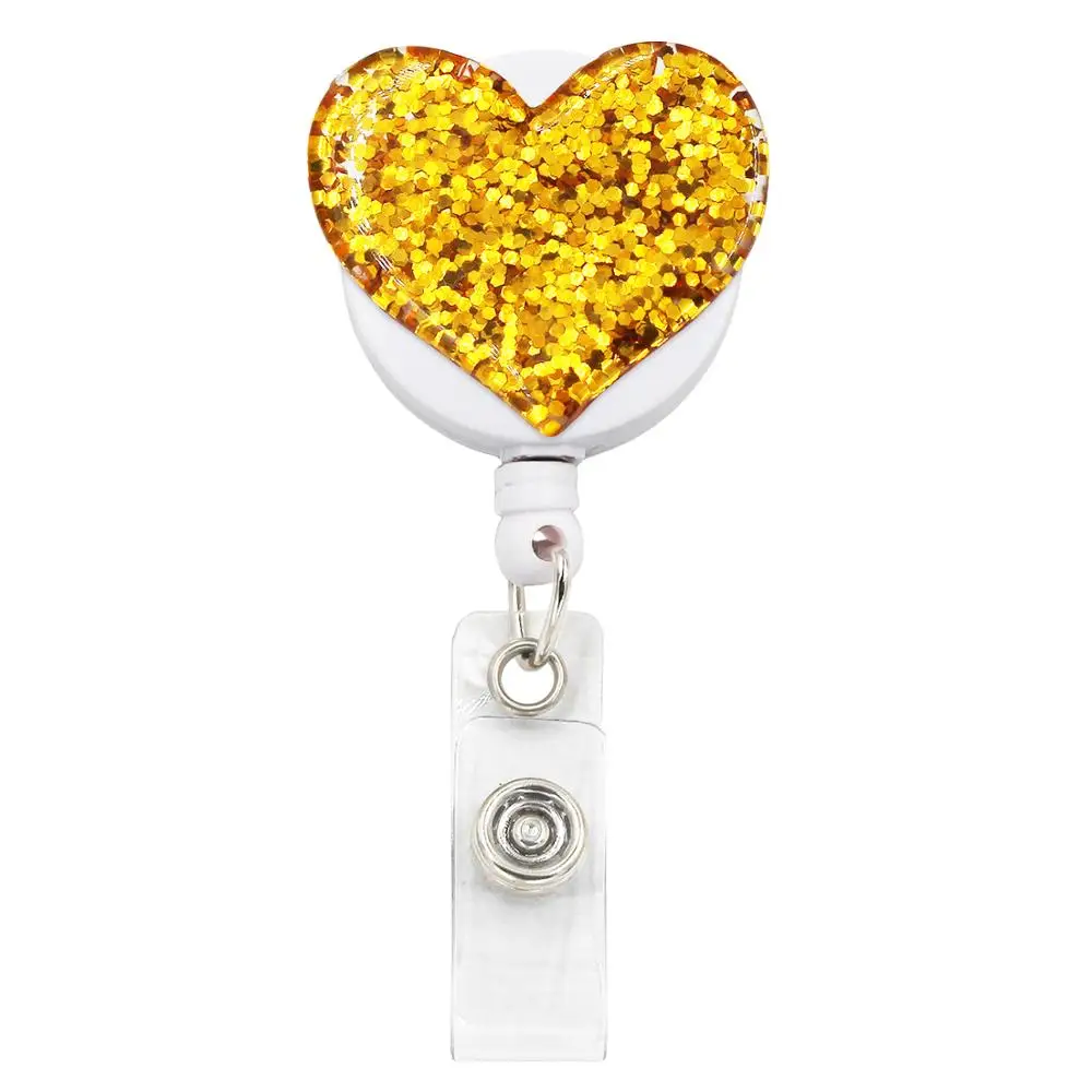 Bling Trái Tim Tình Yêu Có Thể Thu Vào Huy Hiệu Giá Đỡ Huy Hiệu Kẹp Cho Y Tá ID Huy Hiệu Máy Với Kẹp Cá Sấu