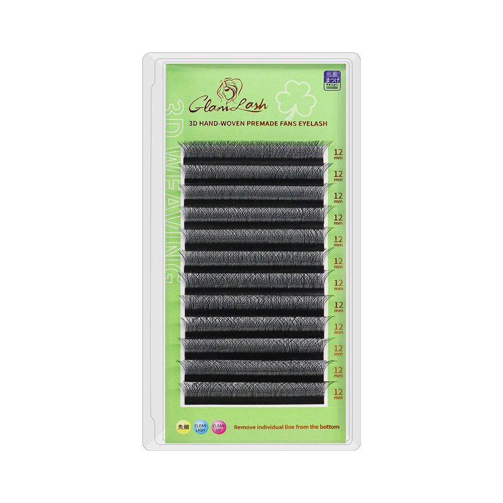GLAMLASH L/LU/M W 모양 속눈썹 연장 3D 미리 만들어진 볼륨 팬 속눈썹 W 스타일 YY 속눈썹 가짜 밍크 볼륨 속눈썹 자연 속눈썹