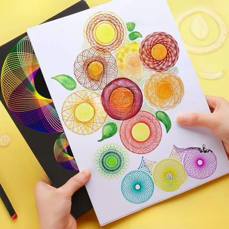 재미 있은 기하학 Spirograph 그리기 스텐실 세트 크리 에이 티브 기하학 눈금자 장난감 그리기 도구 어린이 몬테소리 교육 장난감 선물