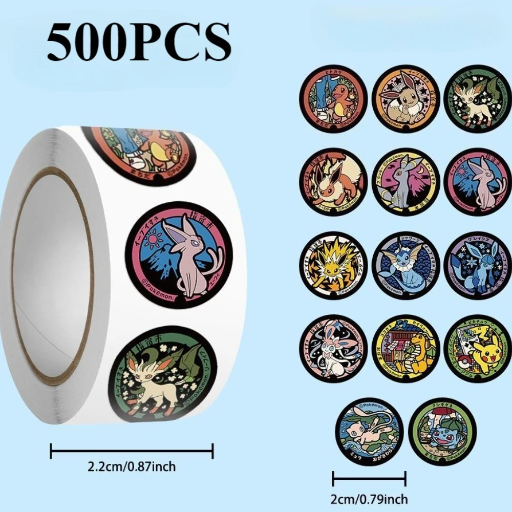 500/1000PCS Pokemon Pikachu Rotolo Adesivi Cartoon Scrapbook Telefono Regalo Living Caffè Impermeabile Telefono Cancelleria Bagagli Decalcomanie