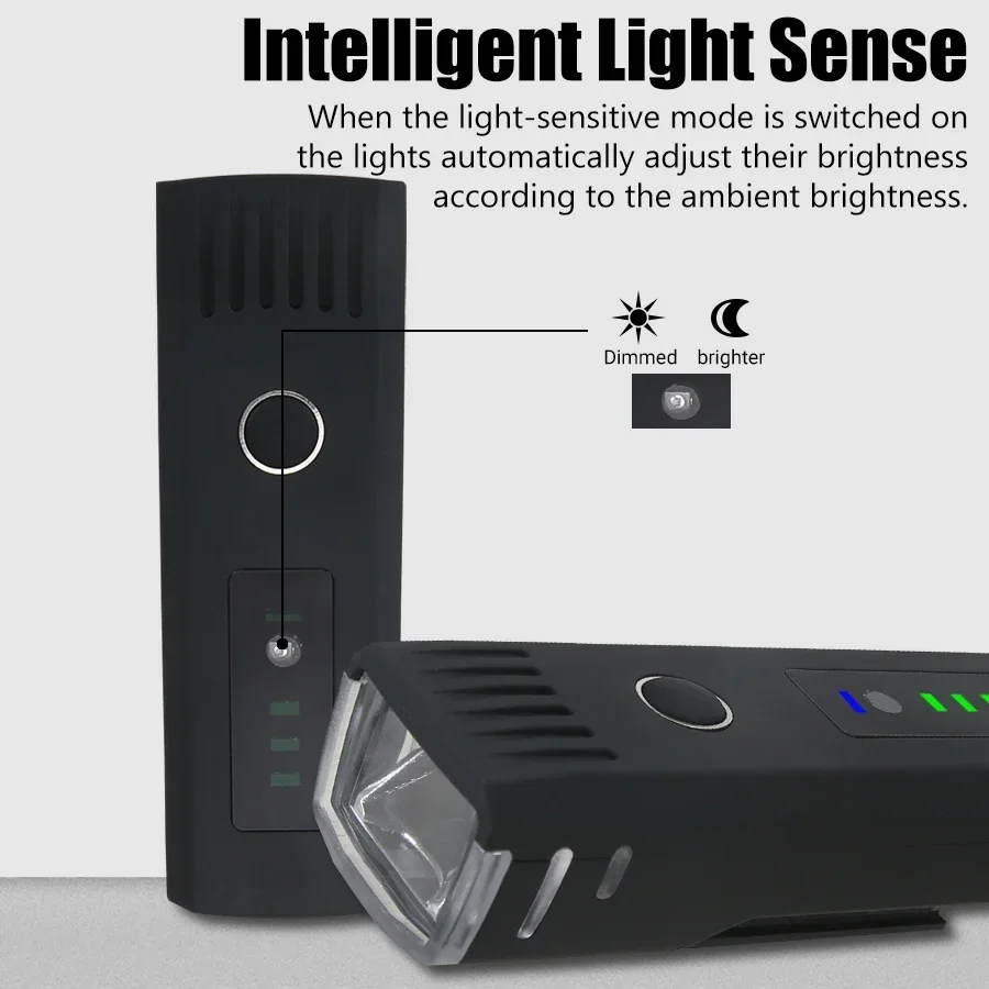 Potente luz delantera de bicicleta de autodefensa, LED recargable por USB, antideslumbrante, 4 modos, lámpara de ciclismo, linterna de 1000 lúmenes para bicicleta MTB