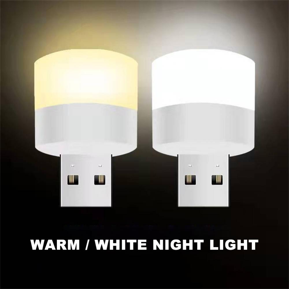Bombilla de lámpara de escritorio Mini Led Usb recargable pequeña luz nocturna de lectura redonda luces de libro de escritorio carga de Banco de energía