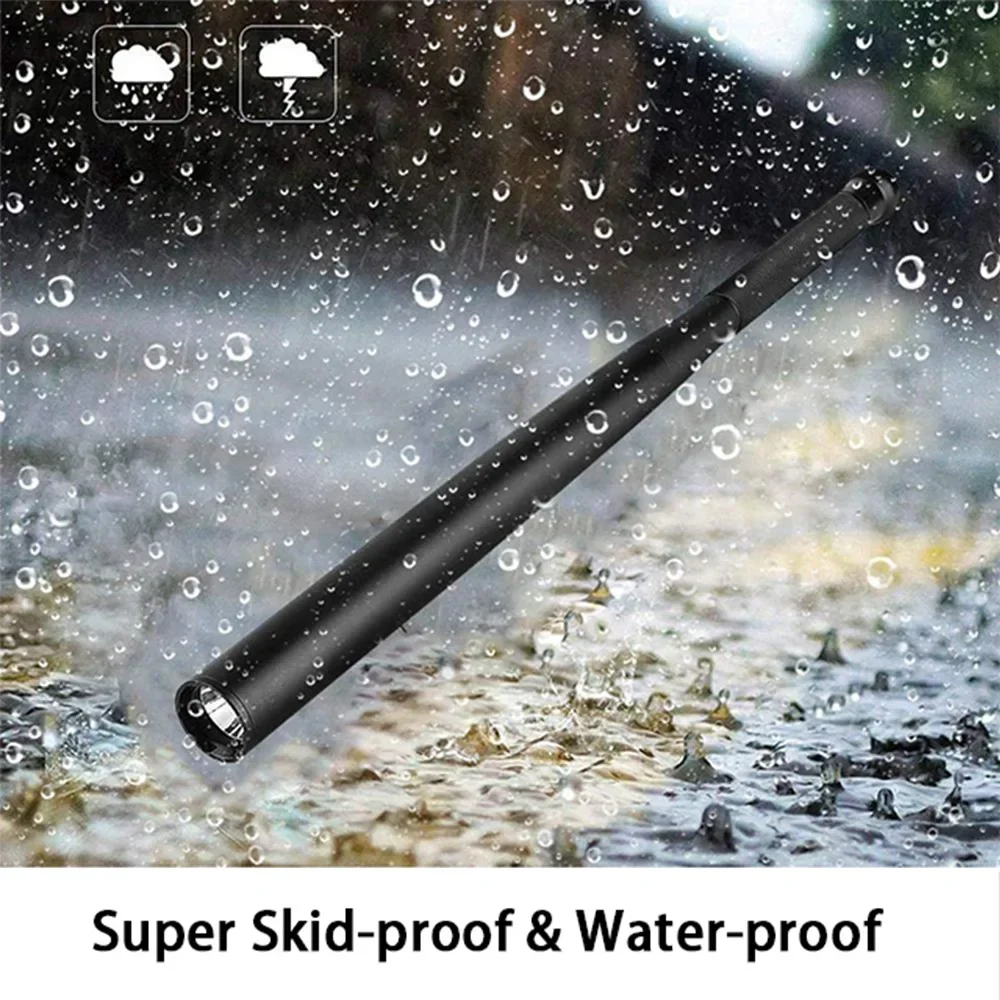 31/41/49CM Zelfverdediging Flash Stick Honkbalknuppel Legering Zaklamp Anti Rel Schieten afstand 500M Multi Functionele LED Zaklamp