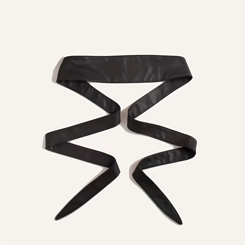 Ceinture large en PU de couleur unie, classique, avec nœud papillon, ceinture décorative élégante pour femmes