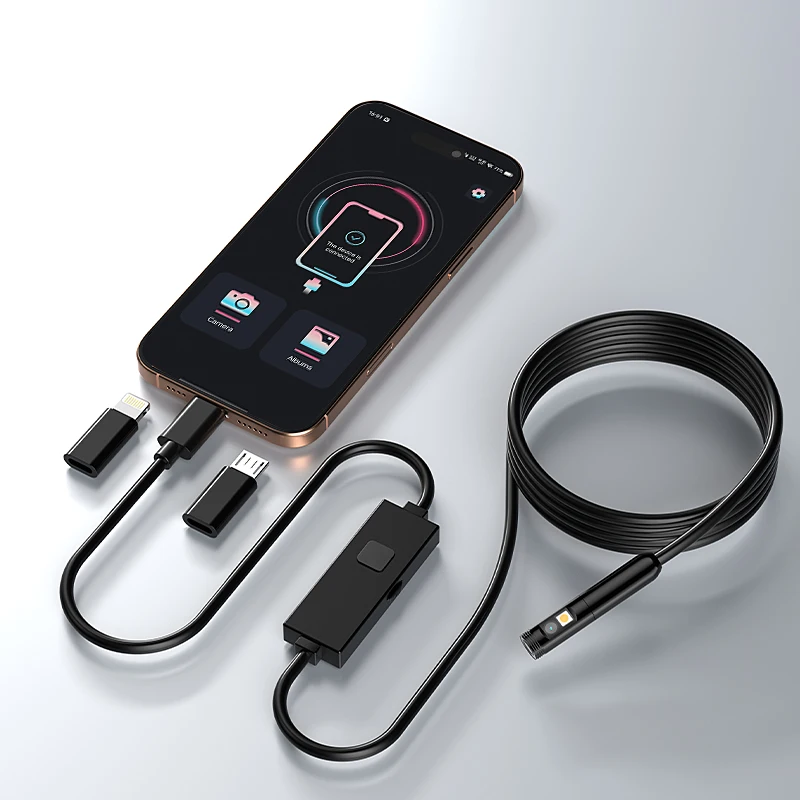 Type-C Industrail Endoscope Micro USB Single Dual Camera for IOS iphone Android Phones Waterproof Car Pipe Inspection Borescope