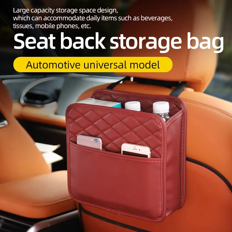Multifunctionele opbergtas voor autostoelen Leren opbergtas Vuilniszak Opbergtas Geschikt voor de meeste automodellen