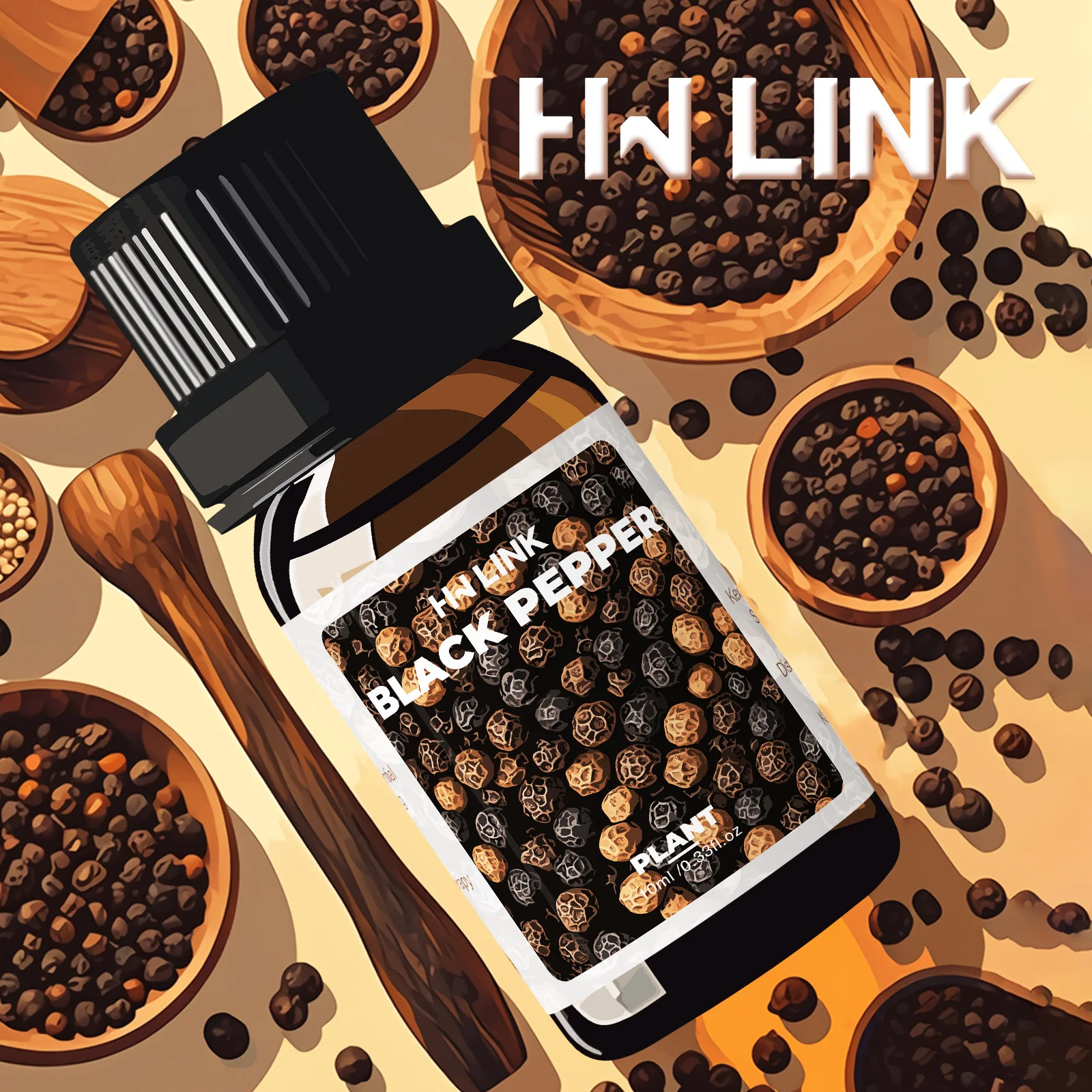 Black Pepper Essential Oils 100% Pure For Aromatherapy Blackpepper Oil For Hair Care, Diffusers, Skin, Massage Gift Makeup